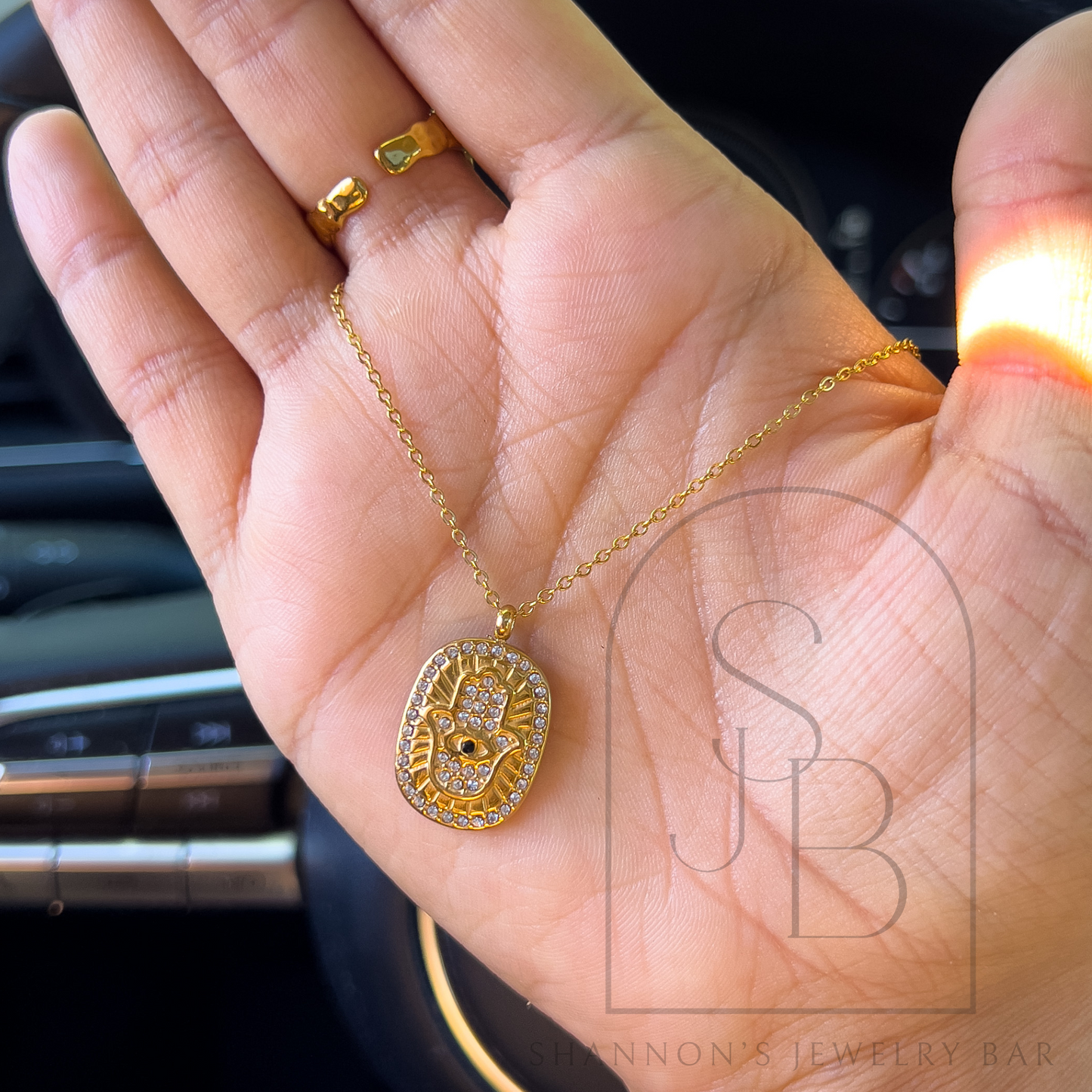 Pave Hamsa - Shannon’s Jewelry Bar
