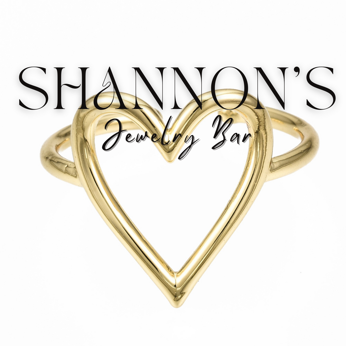 Open Heart Frame Ring - Shannon’s Jewelry Bar
