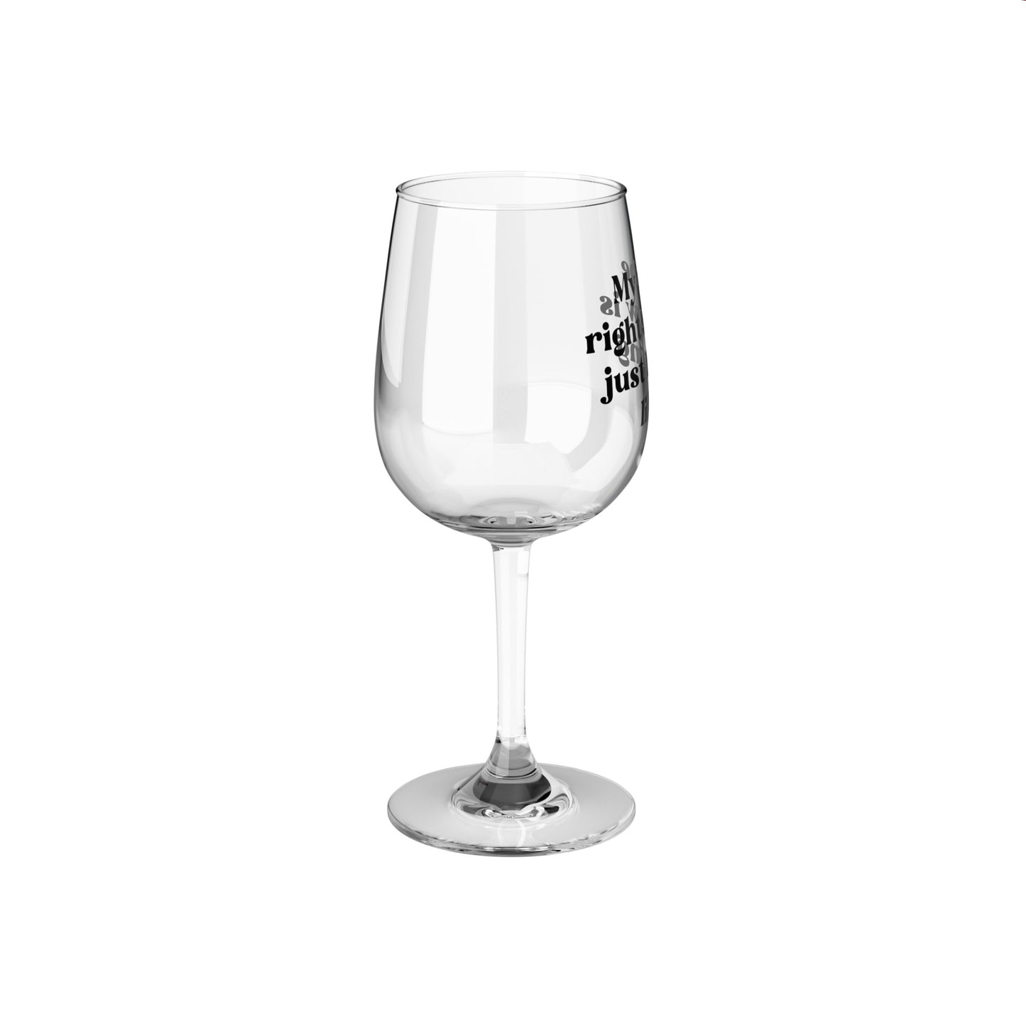 Kourtney Kardashian Quote - My Vibe Right Now is Just Living Life - Wine Glass, 12oz