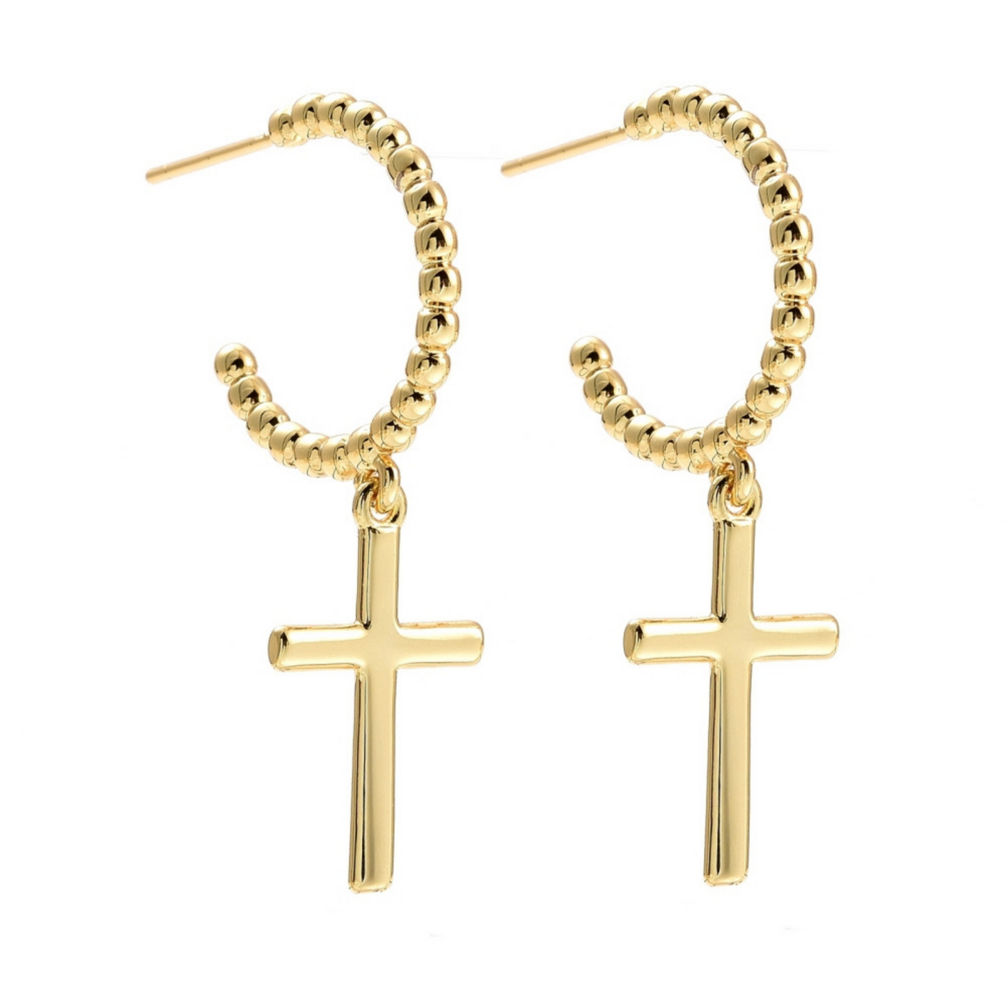 Cross Drop Hoop Earrings - Shannon’s Jewelry Bar