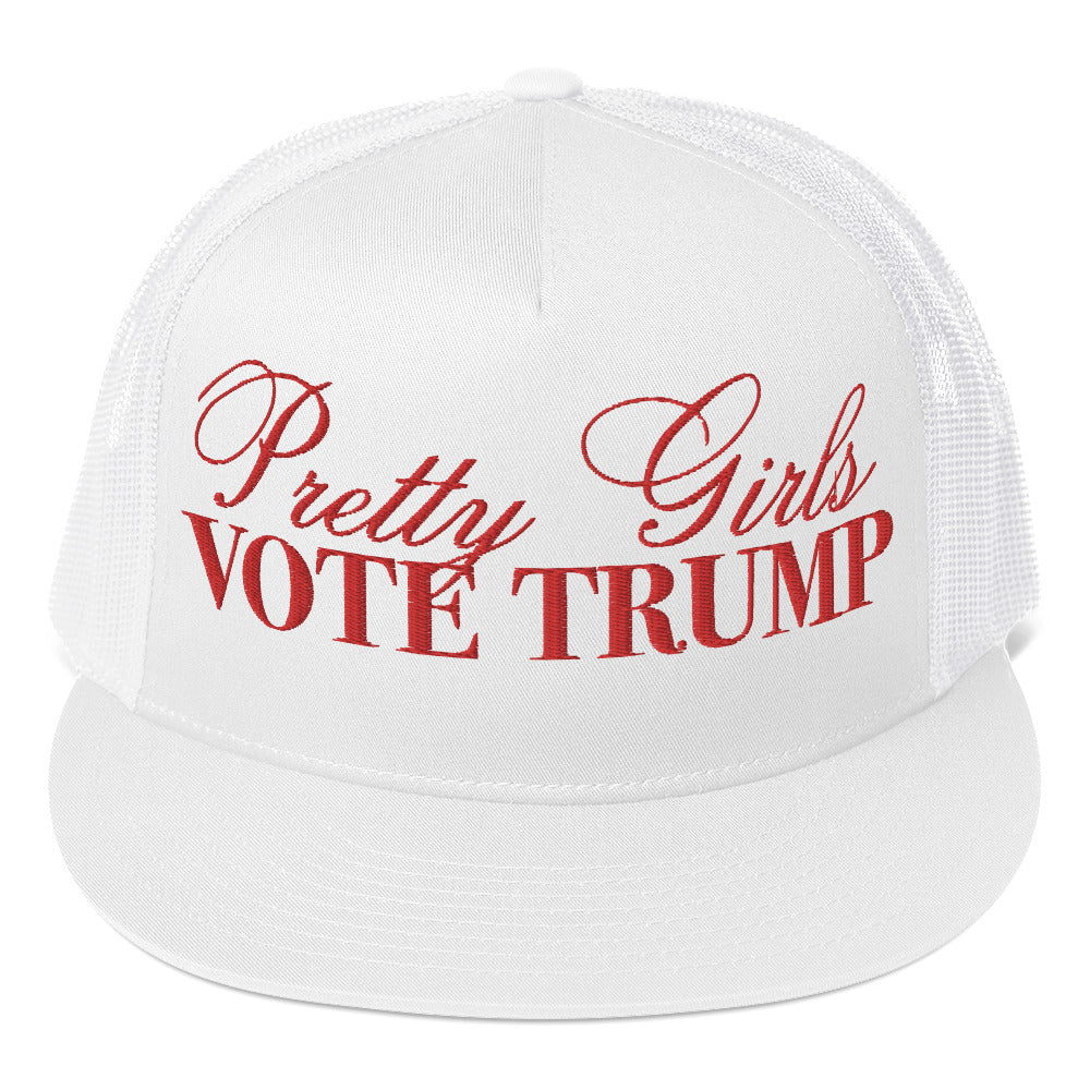 Pretty Girls Vote Trump Embroidered Trucker Cap
