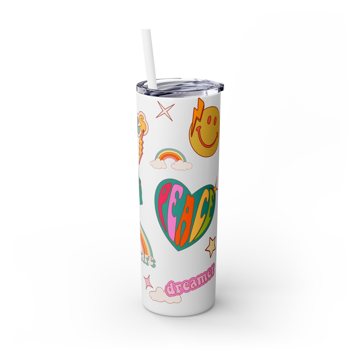 Good Vibes Mash-Up - Skinny Tumbler with Straw, 20oz