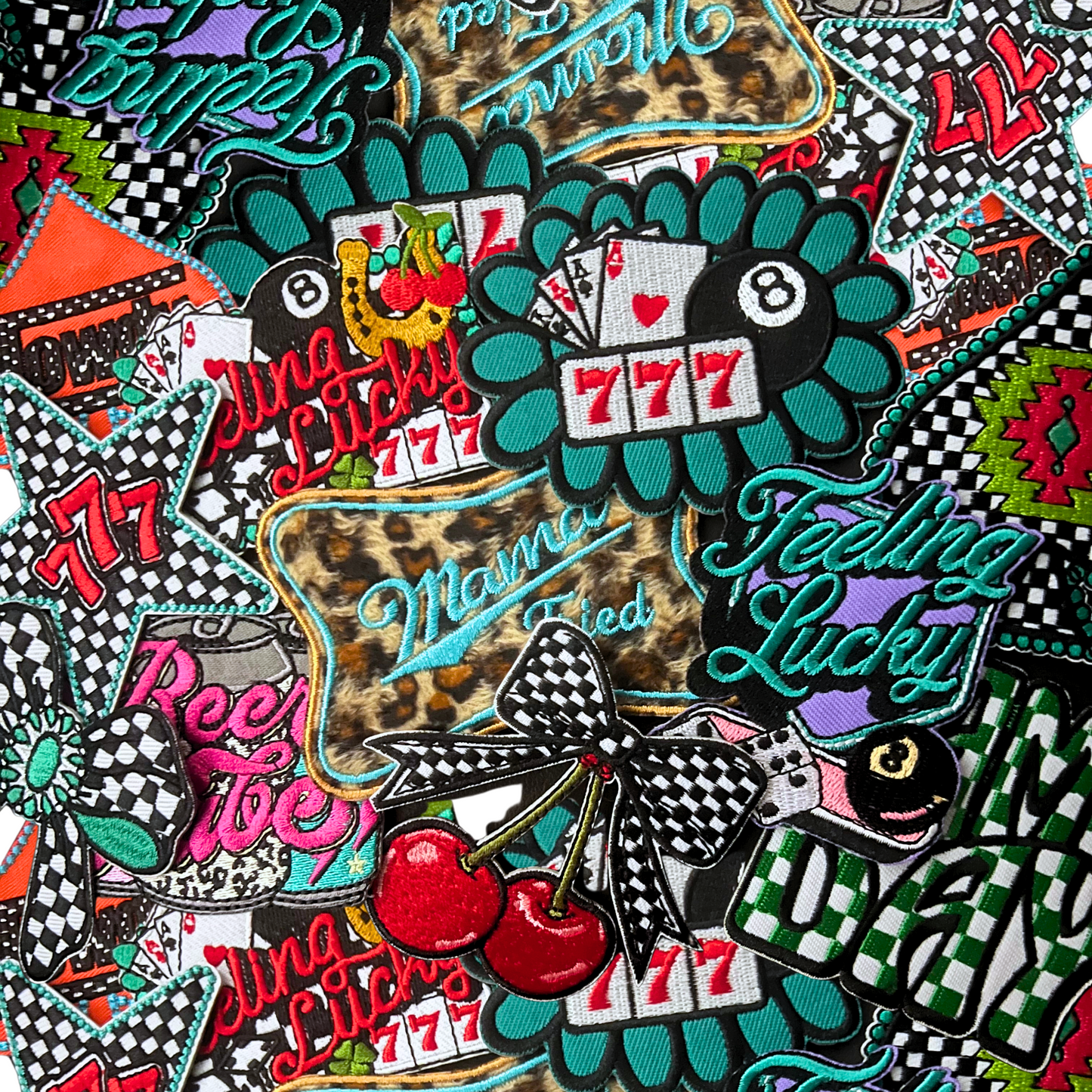 Turquoise Skeleton Peace Hand Patch | Western Rock Embroidered Iron-On