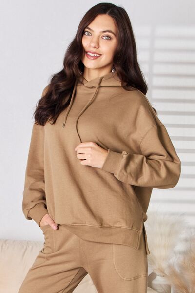 RISEN Drawstring Drop Shoulder Long Sleeve Hoodie - Shannon’s Jewelry Bar