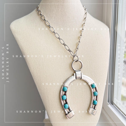 Western Horseshoe Necklace, CZ Horseshoe Pendant, Cowgirl Necklace, Horse Lover Gift, Western Jewelry, Rodeo Necklace, Equestrian Jewelry