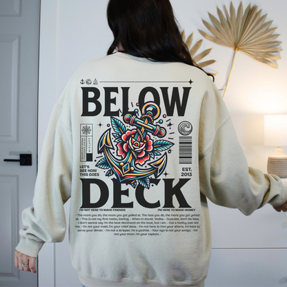 Below Deck Neo Traditional Tattoo Crewneck Sweatshirt