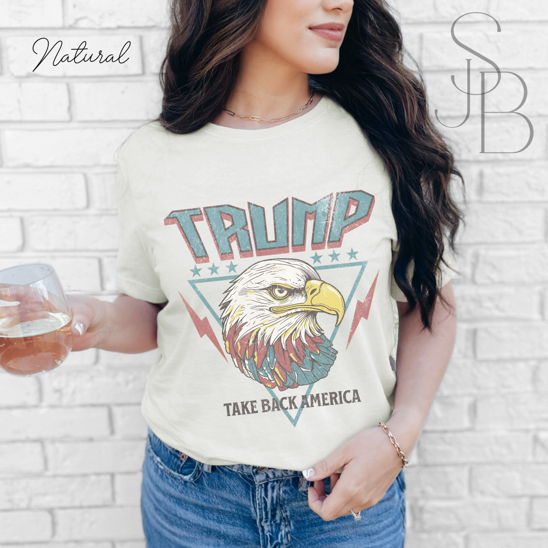 Trump Retro Eagle Graphic Tee - Unisex Jersey Short Sleeve Tee
