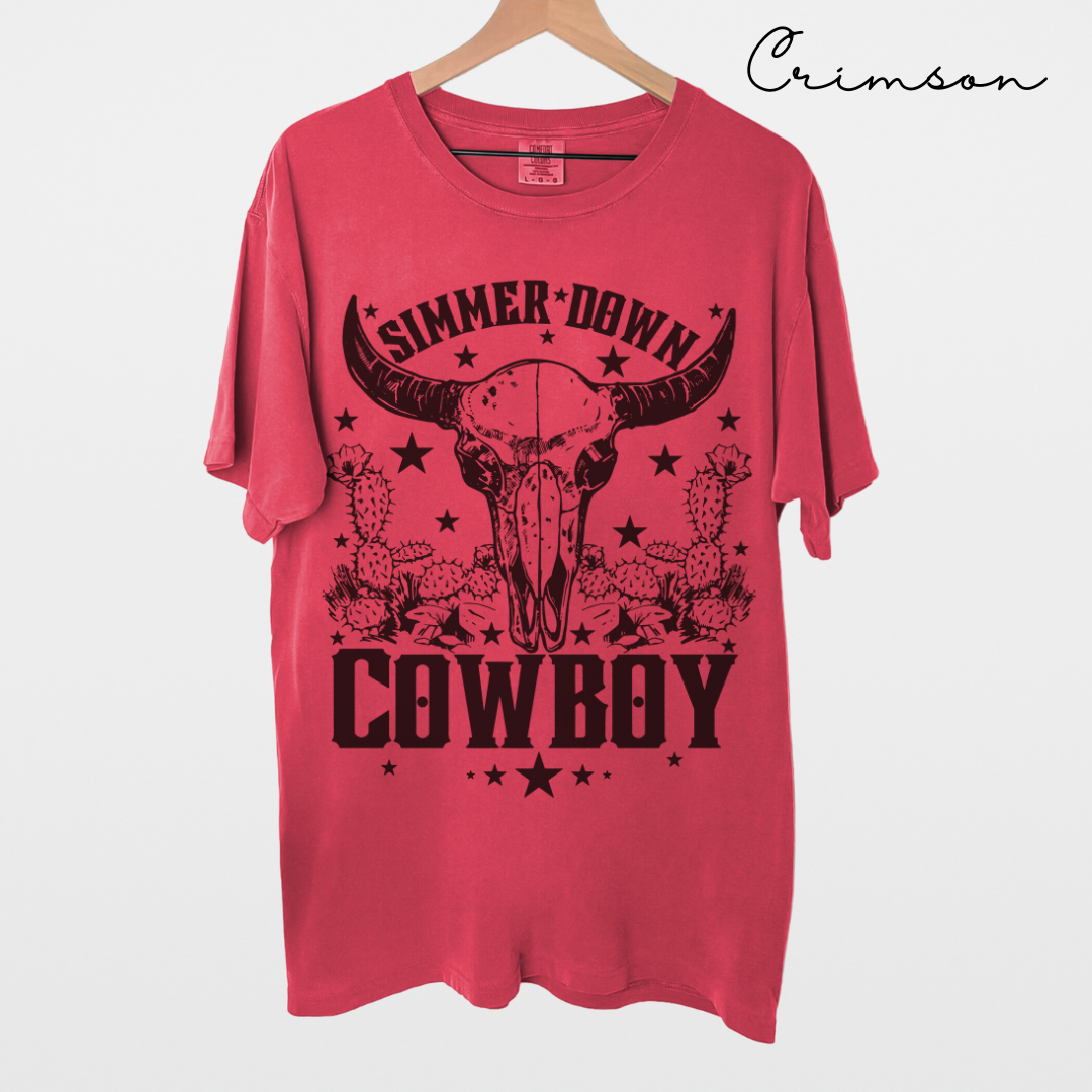 Simmer Down Cowboy - Unisex Garment-Dyed T-shirt