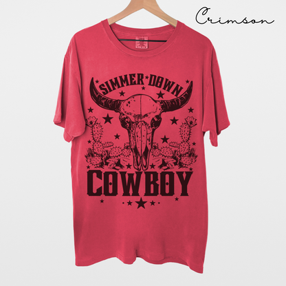 Simmer Down Cowboy - Unisex Garment-Dyed T-shirt