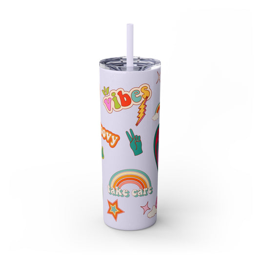 Good Vibes Mash-Up - Skinny Tumbler with Straw, 20oz