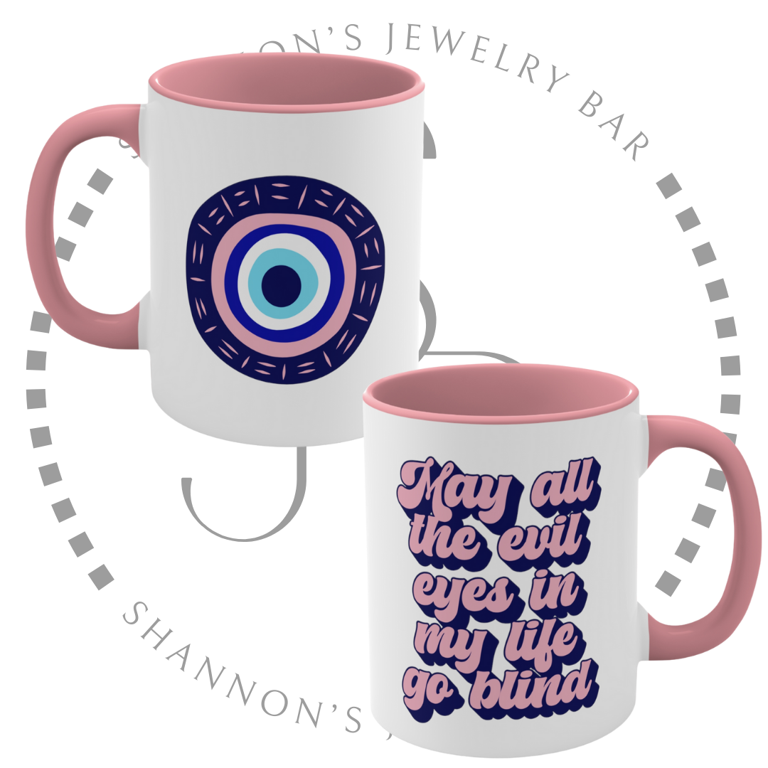 Evil Eye - May all the evil eyes go blind - Pink Evil Eye - Spiritual Gifts - Spiritual Greek - Roman - Positive Vibes - Manifestation