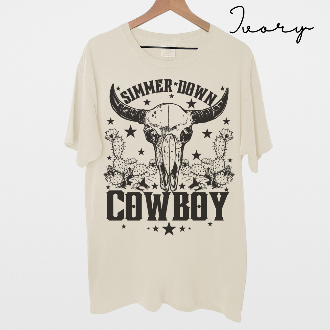 Simmer Down Cowboy - Unisex Garment-Dyed T-shirt
