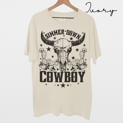 Simmer Down Cowboy - Unisex Garment-Dyed T-shirt