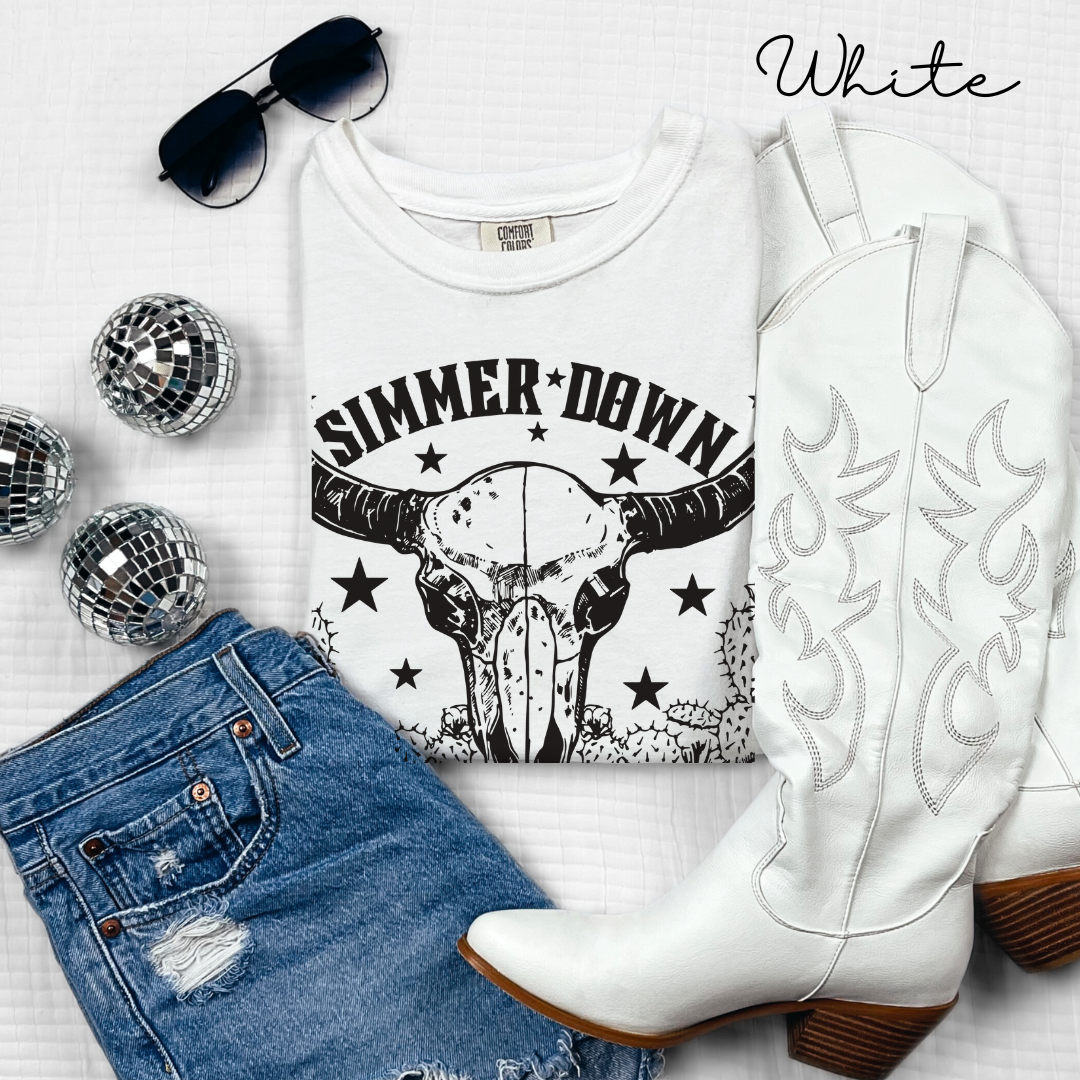 Simmer Down Cowboy - Unisex Garment-Dyed T-shirt