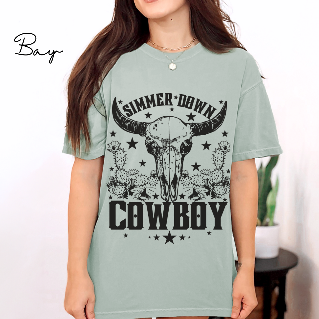 Simmer Down Cowboy - Unisex Garment-Dyed T-shirt