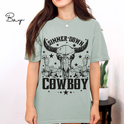 Simmer Down Cowboy - Unisex Garment-Dyed T-shirt