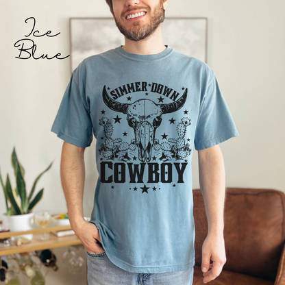 Simmer Down Cowboy - Unisex Garment-Dyed T-shirt