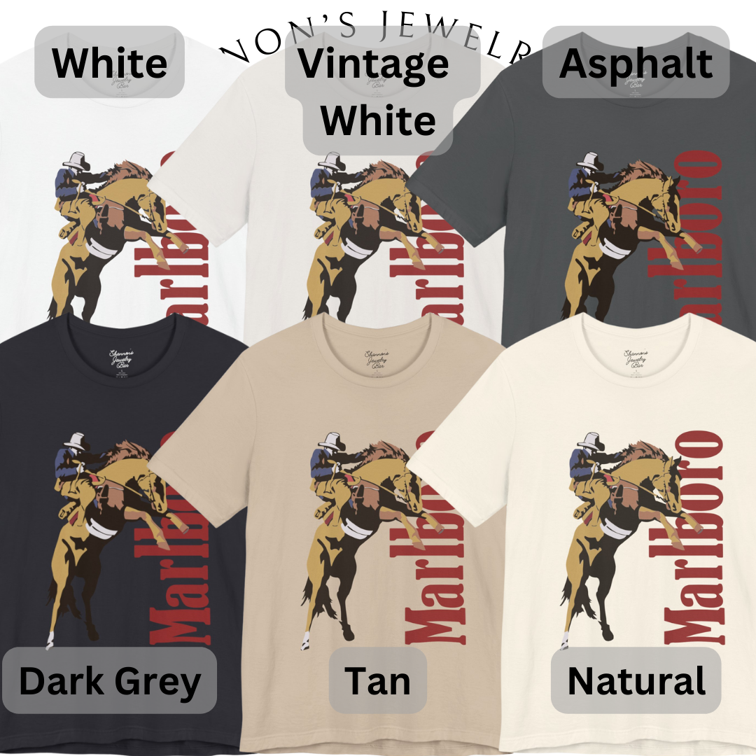 Vintage Cowboy Cigarettes, Malboro - Unisex Jersey Short Sleeve Tee