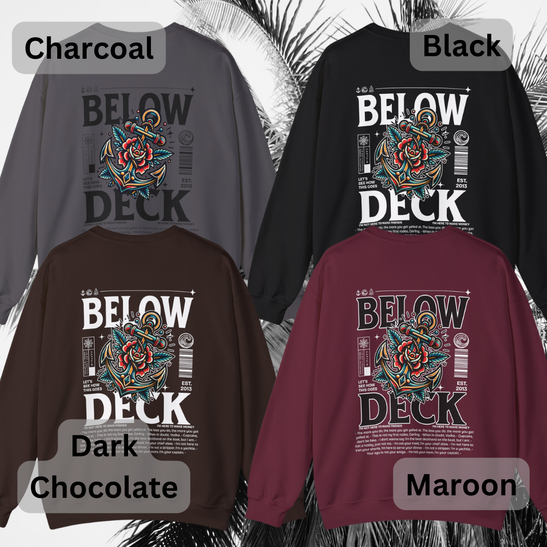 Below Deck Neo Traditional Tattoo Crewneck Sweatshirt