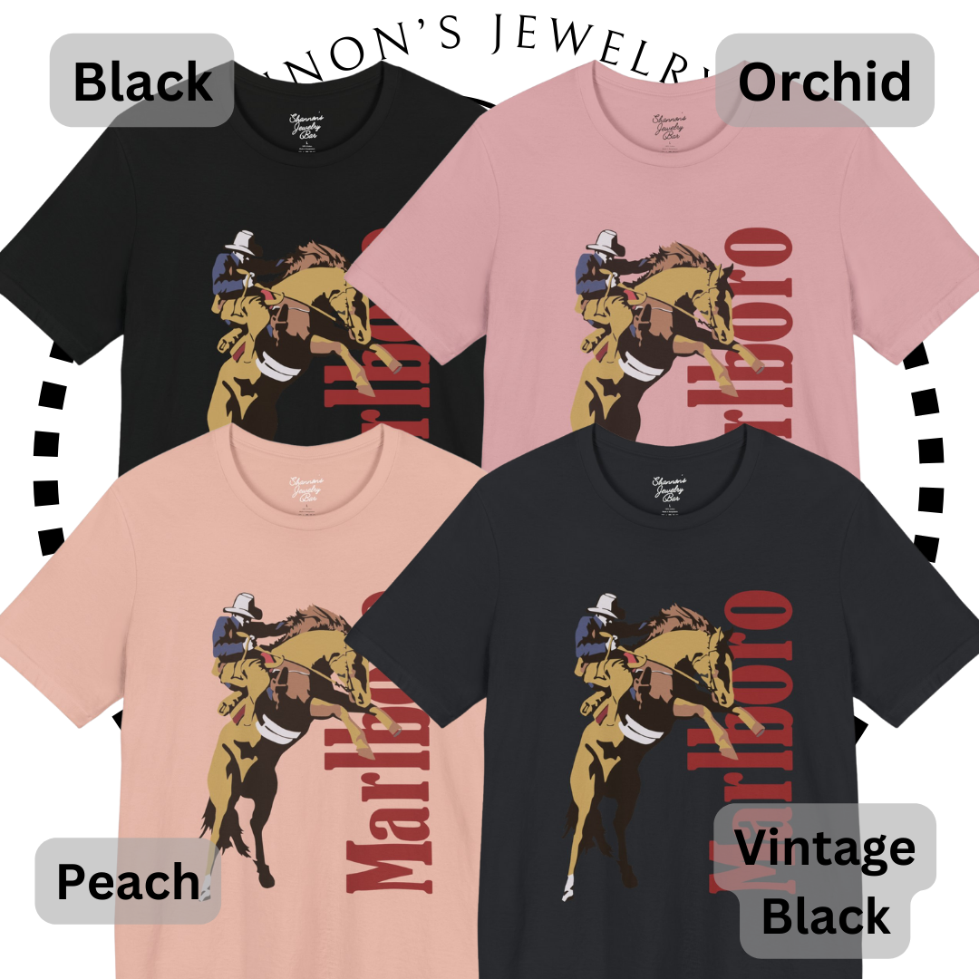 Vintage Cowboy Cigarettes, Malboro - Unisex Jersey Short Sleeve Tee