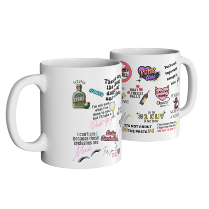 Vanderpump Rules Mash-Up Ceramic Mug, 11oz, Vanderpump Rules Iconic Quotes, All the Seasons Quotes, Scandoval