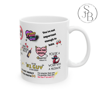 Vanderpump Rules Mash-Up Ceramic Mug, 11oz, Vanderpump Rules Iconic Quotes, All the Seasons Quotes, Scandoval