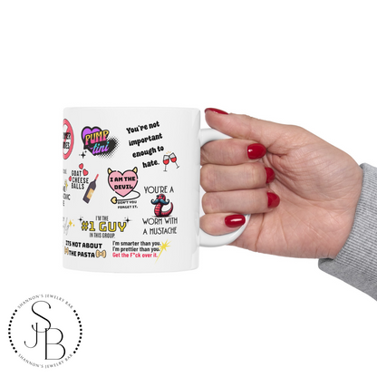 Vanderpump Rules Mash-Up Ceramic Mug, 11oz, Vanderpump Rules Iconic Quotes, All the Seasons Quotes, Scandoval