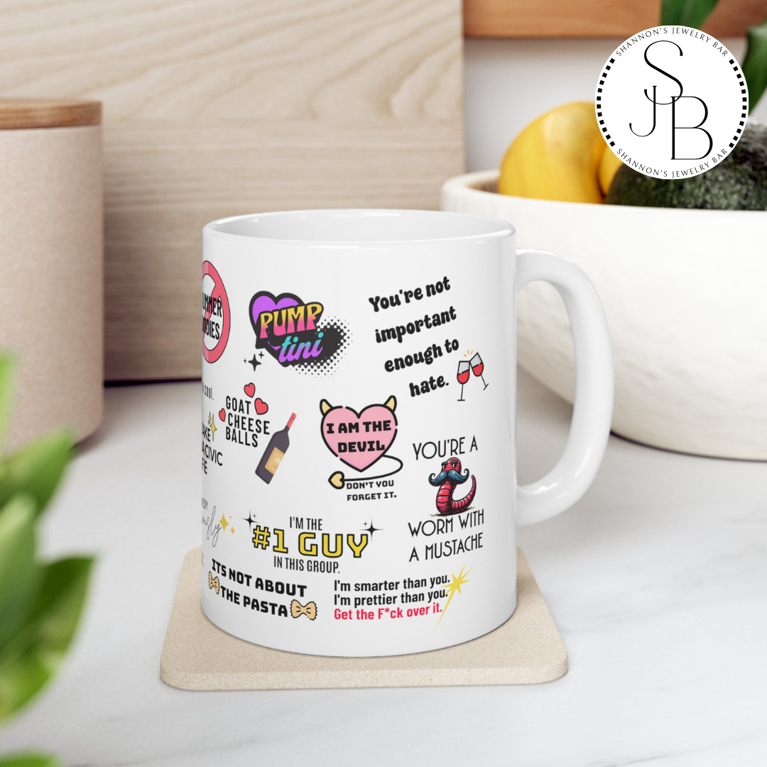 Vanderpump Rules Mash-Up Ceramic Mug, 11oz, Vanderpump Rules Iconic Quotes, All the Seasons Quotes, Scandoval