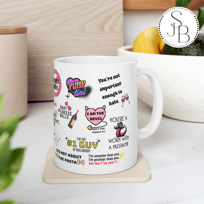 Vanderpump Rules Mash-Up Ceramic Mug, 11oz, Vanderpump Rules Iconic Quotes, All the Seasons Quotes, Scandoval