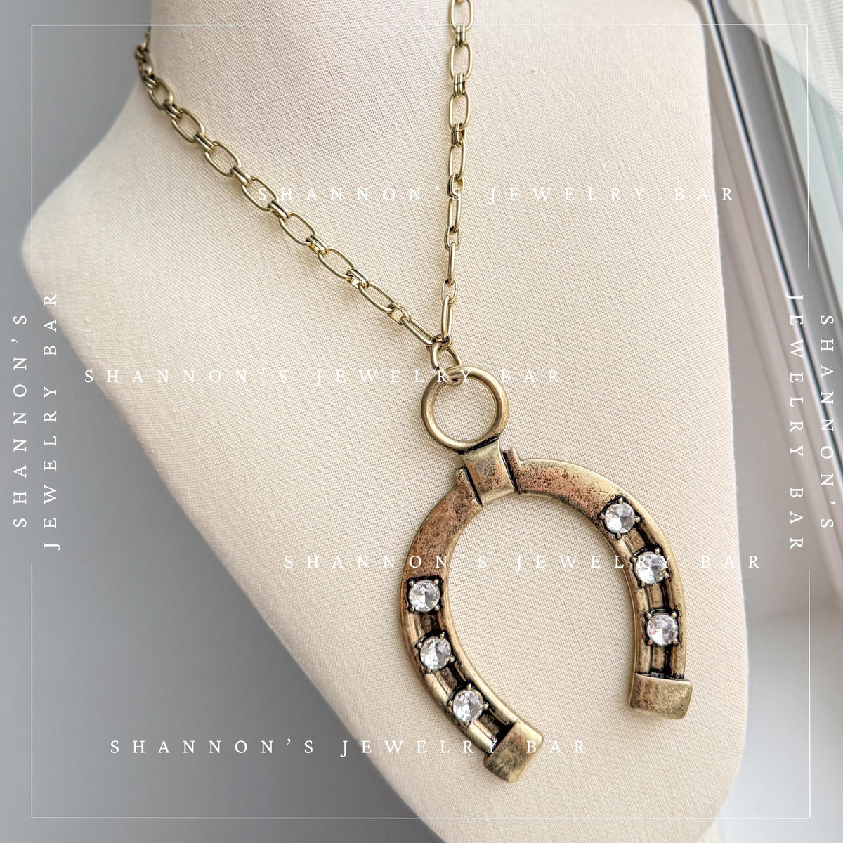 Western Horseshoe Necklace, CZ Horseshoe Pendant, Cowgirl Necklace, Horse Lover Gift, Western Jewelry, Rodeo Necklace, Equestrian Jewelry