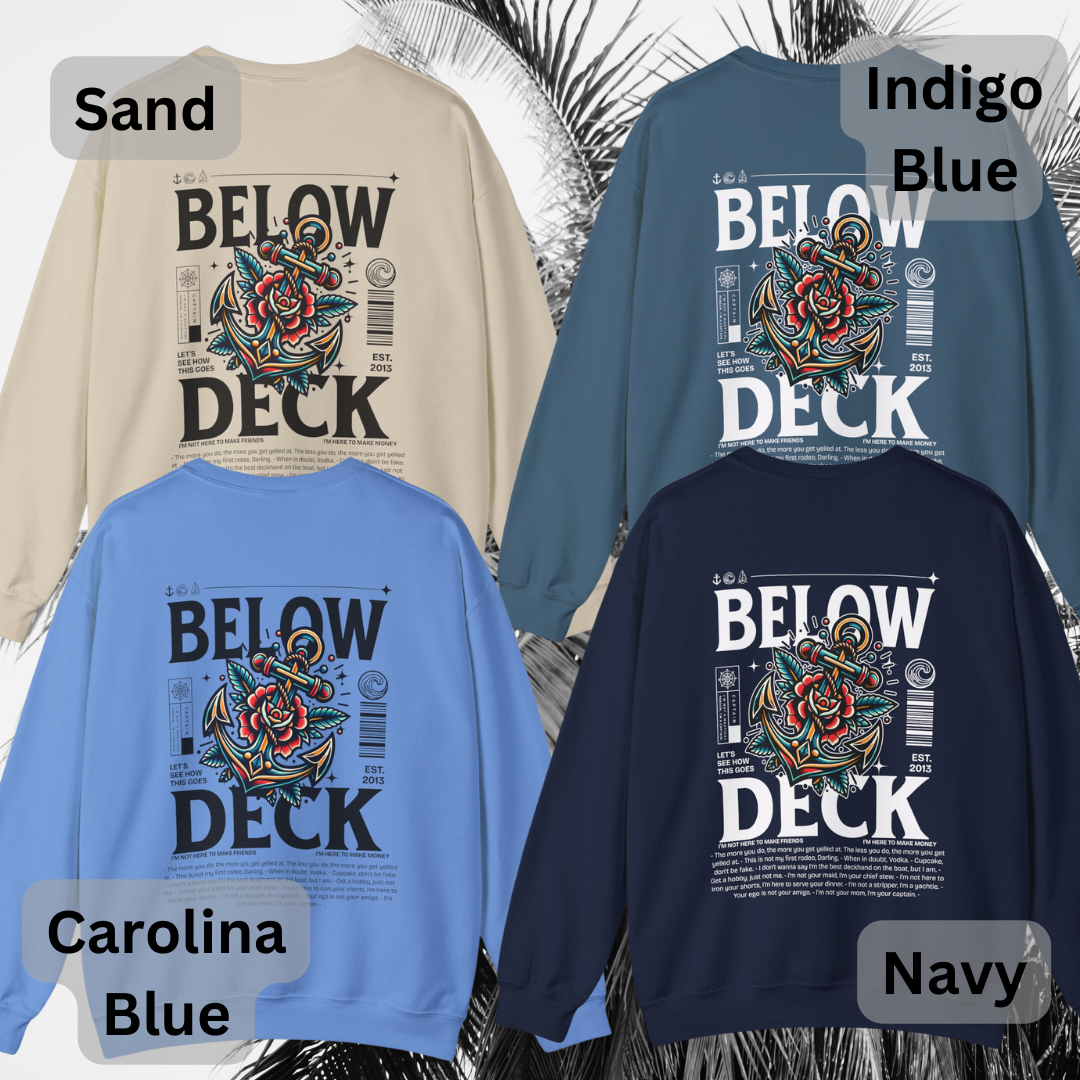 Below Deck Neo Traditional Tattoo Crewneck Sweatshirt