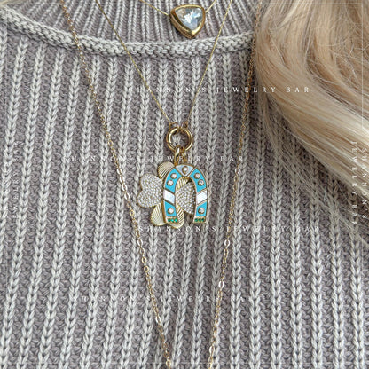 Turquoise Horseshoe Charm, Lucky Horseshoe Pendant, Western Charm Pendant, Horse Lover Jewelry, Mother of Pearl Horseshoe Charm