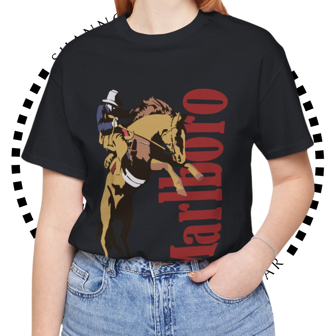 Vintage Cowboy Cigarettes, Malboro - Unisex Jersey Short Sleeve Tee