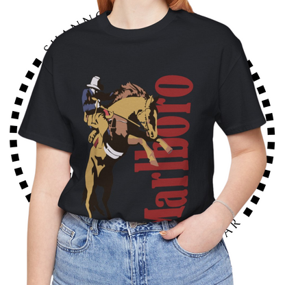 Vintage Cowboy Cigarettes, Malboro - Unisex Jersey Short Sleeve Tee