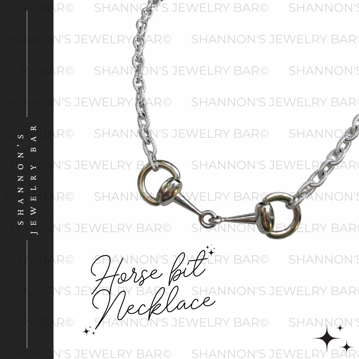 Horse Bit Necklace w/ Rope Chain: Equestrian Jewelry, Stainless Steel, Snaffle Bit, Women's Jewelry, Western