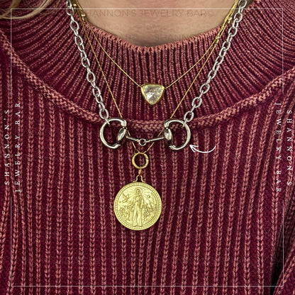 Horse Bit Necklace w/ Rope Chain: Equestrian Jewelry, Stainless Steel, Snaffle Bit, Women's Jewelry, Western