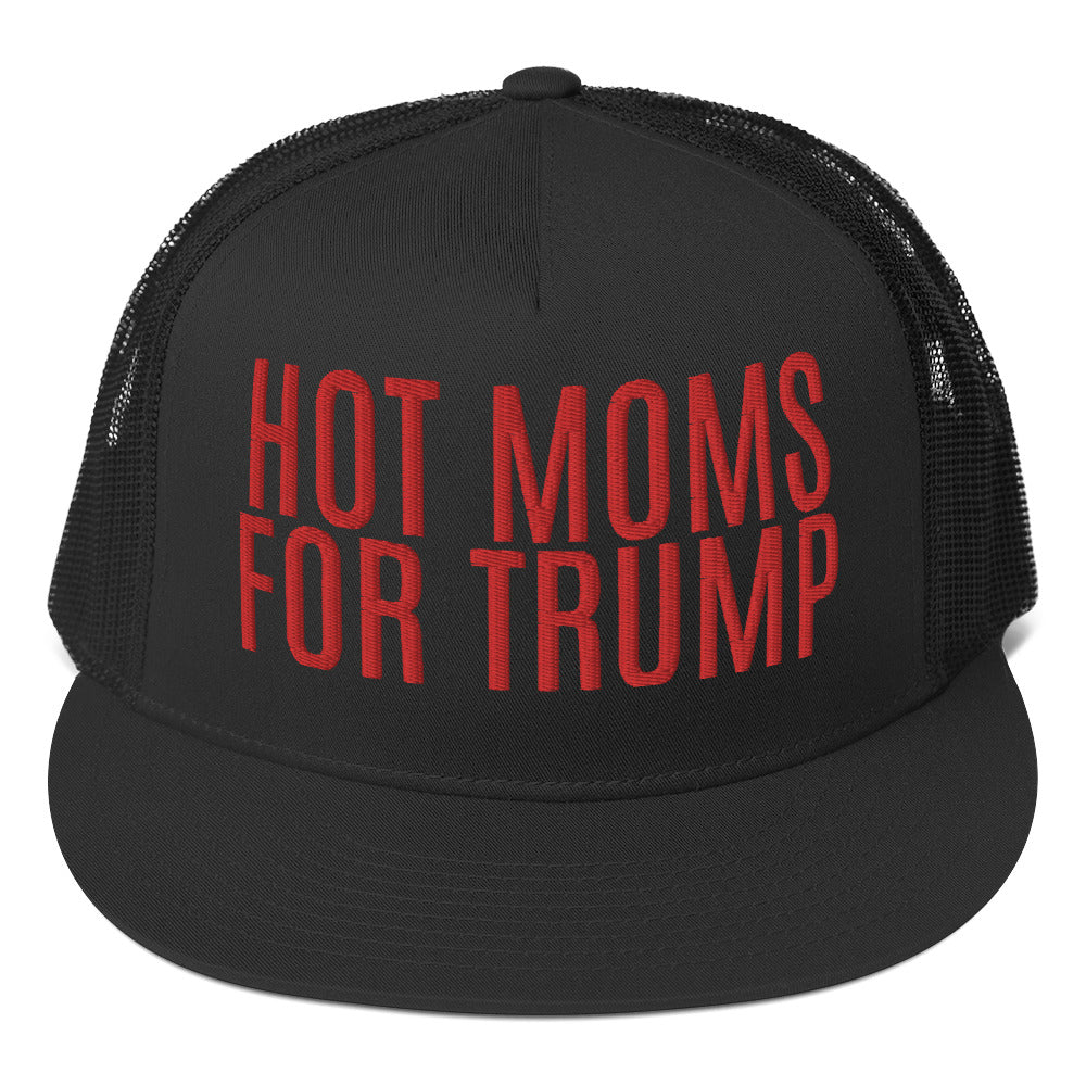 Hot Moms for Trump Embroidered Trucker Cap