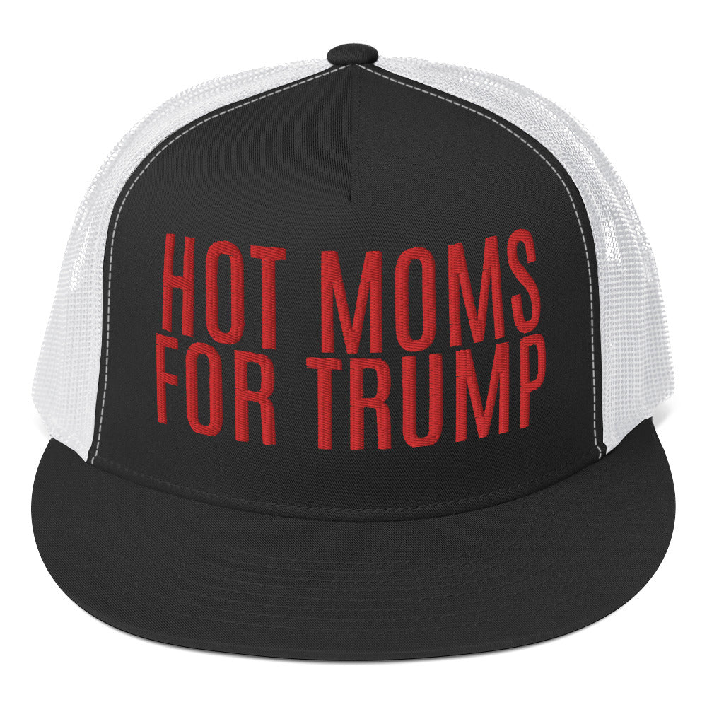 Hot Moms for Trump Embroidered Trucker Cap