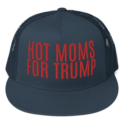 Hot Moms for Trump Embroidered Trucker Cap