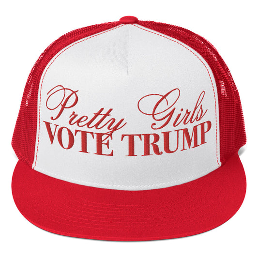 Pretty Girls Vote Trump Embroidered Trucker Cap