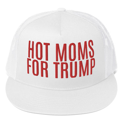 Hot Moms for Trump Embroidered Trucker Cap