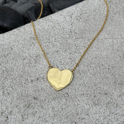 "It Girl" Necklace: 18K Gold Vermeil Heart Pendant Necklace, Minimal Gold Heart Necklace, Custom Engraved Necklace, Everyday Jewelry