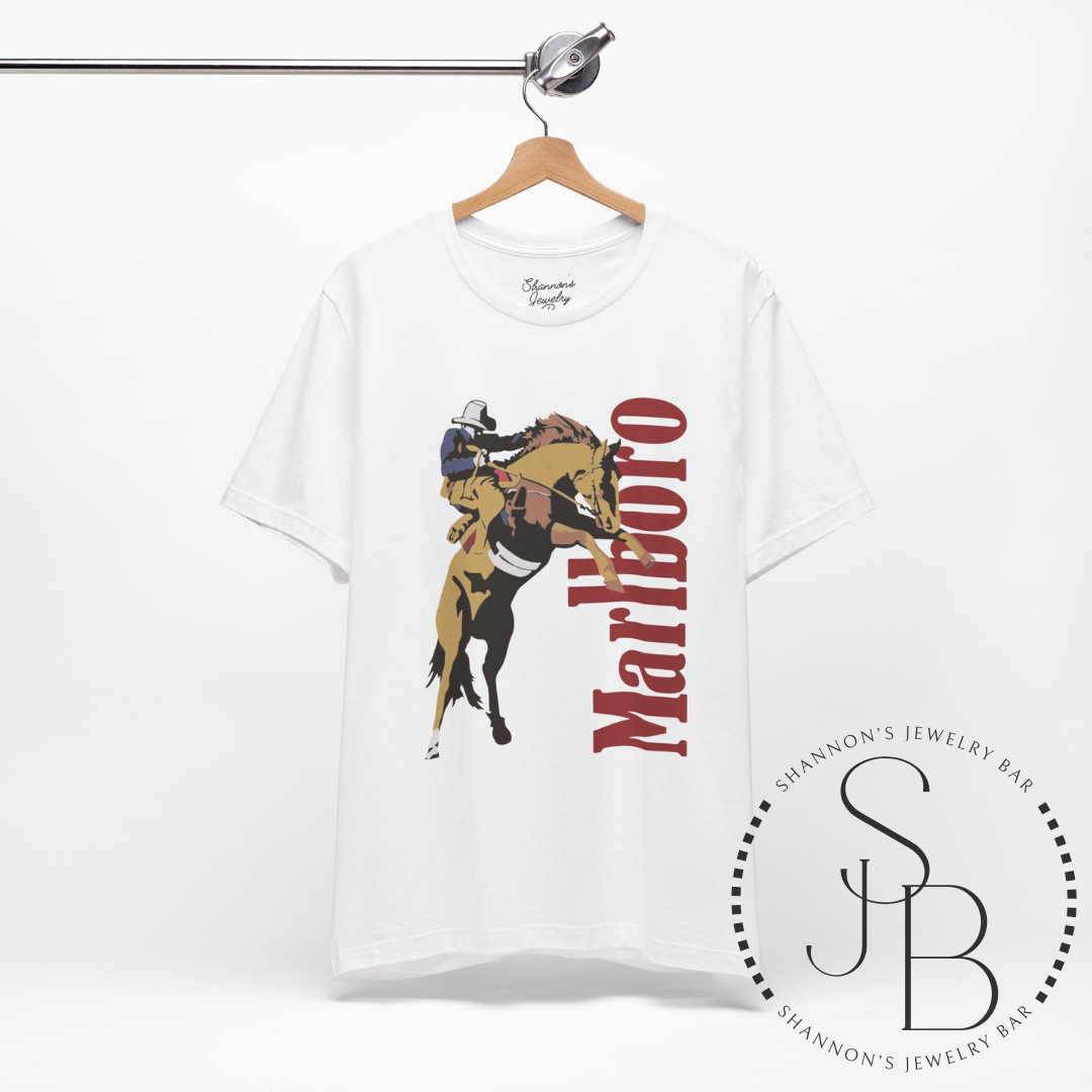 Vintage Cowboy Cigarettes, Malboro - Unisex Jersey Short Sleeve Tee