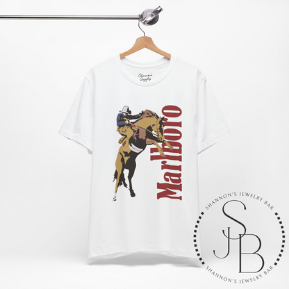 Vintage Cowboy Cigarettes, Malboro - Unisex Jersey Short Sleeve Tee