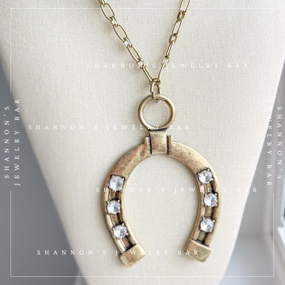 Western Horseshoe Necklace, CZ Horseshoe Pendant, Cowgirl Necklace, Horse Lover Gift, Western Jewelry, Rodeo Necklace, Equestrian Jewelry