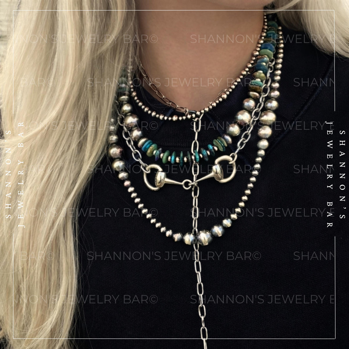 Horse Bit Necklace w/ Rope Chain: Equestrian Jewelry, Stainless Steel, Snaffle Bit, Women's Jewelry, Western