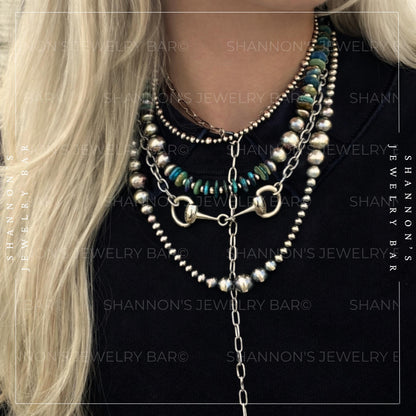 Horse Bit Necklace w/ Rope Chain: Equestrian Jewelry, Stainless Steel, Snaffle Bit, Women's Jewelry, Western