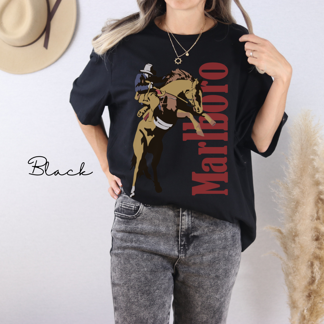 Vintage Cowboy Cigarettes, Malboro - Unisex Jersey Short Sleeve Tee
