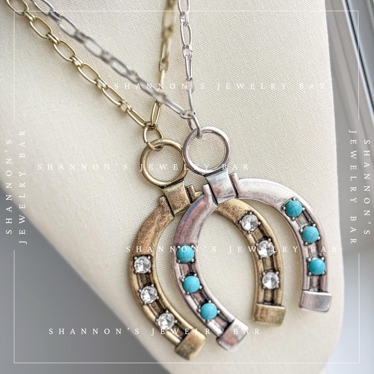Western Horseshoe Necklace, CZ Horseshoe Pendant, Cowgirl Necklace, Horse Lover Gift, Western Jewelry, Rodeo Necklace, Equestrian Jewelry