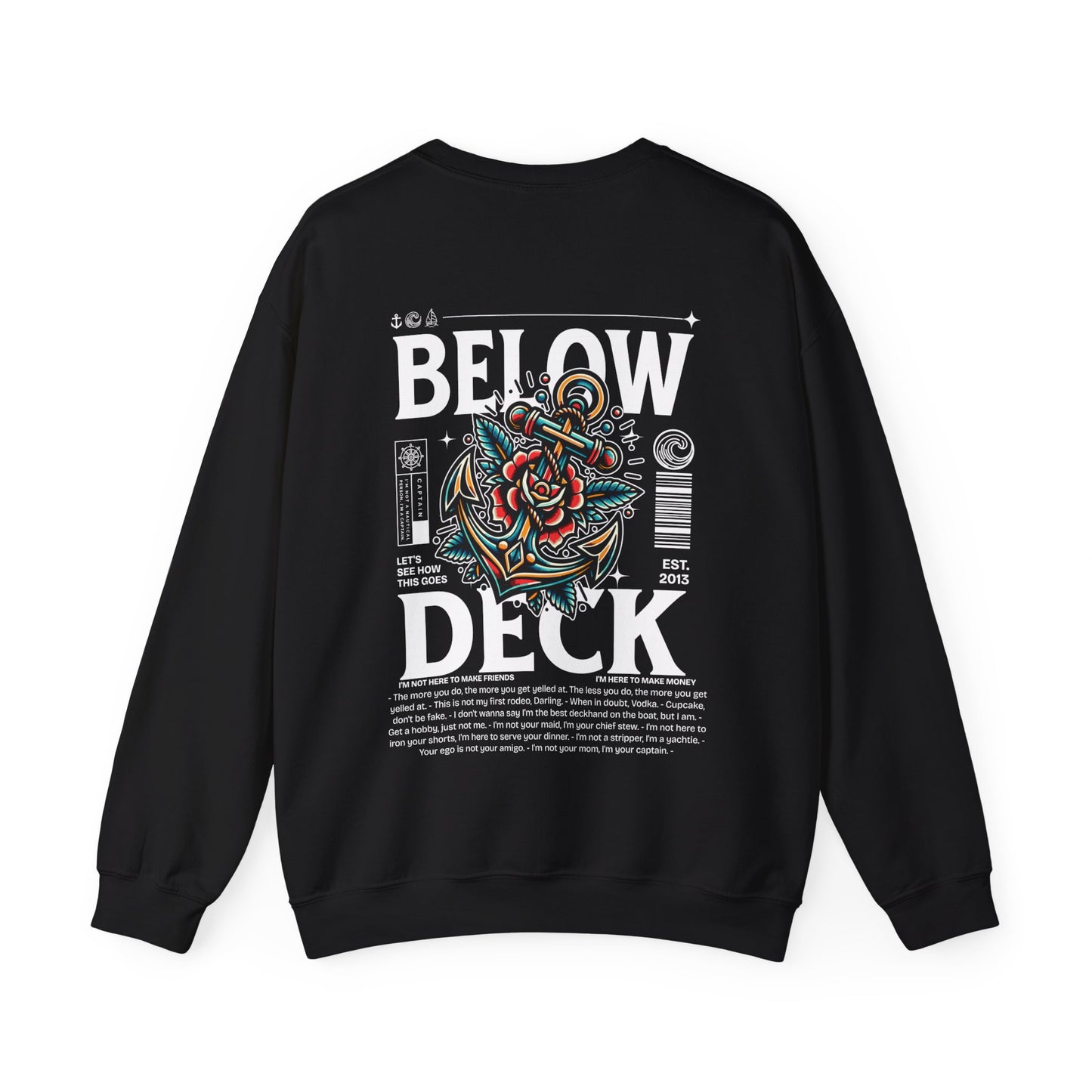 Below Deck Neo Traditional Tattoo Crewneck Sweatshirt